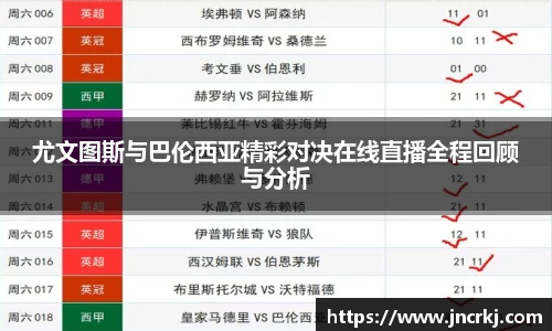尤文图斯与巴伦西亚精彩对决在线直播全程回顾与分析